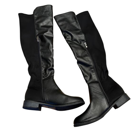 Catherine Catherine Malandrino Faux Leather Knee High Tall Boots Size 9 NWOT - Picture 2 of 6